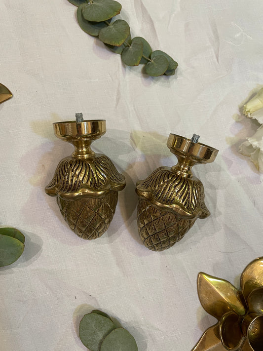 Paire pommes de pin bronze