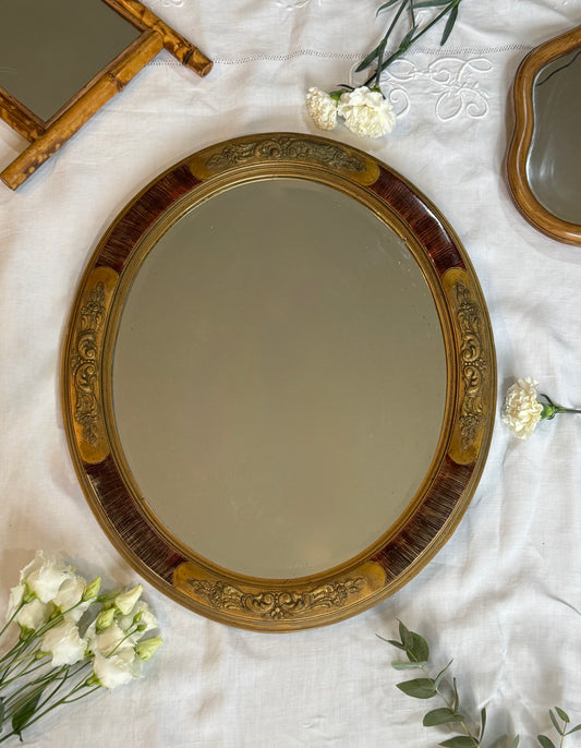 Miroir vintage doré en bois