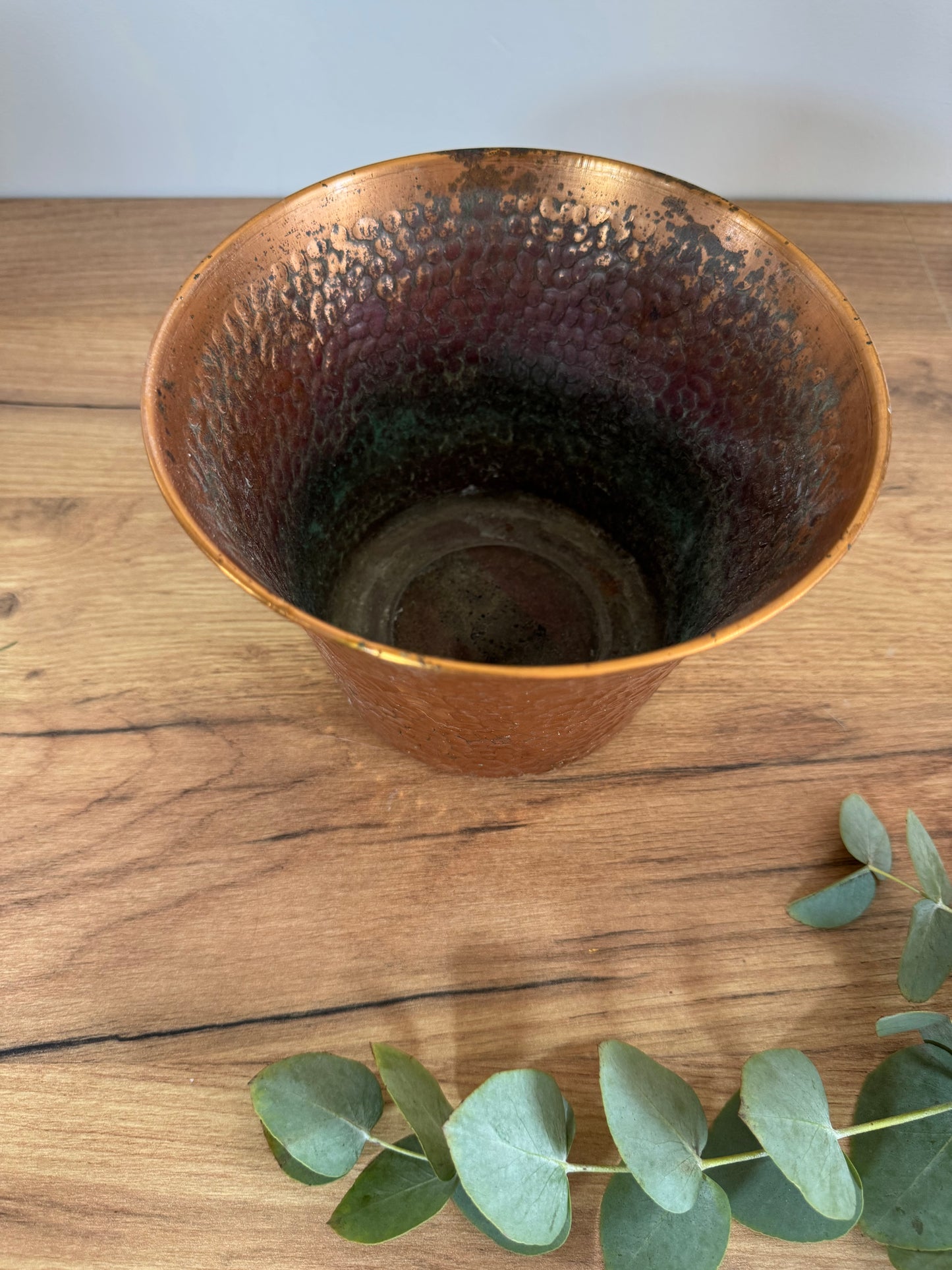 Cache pot en cuivre vintage