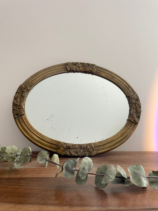 Miroir doré vintage en bois