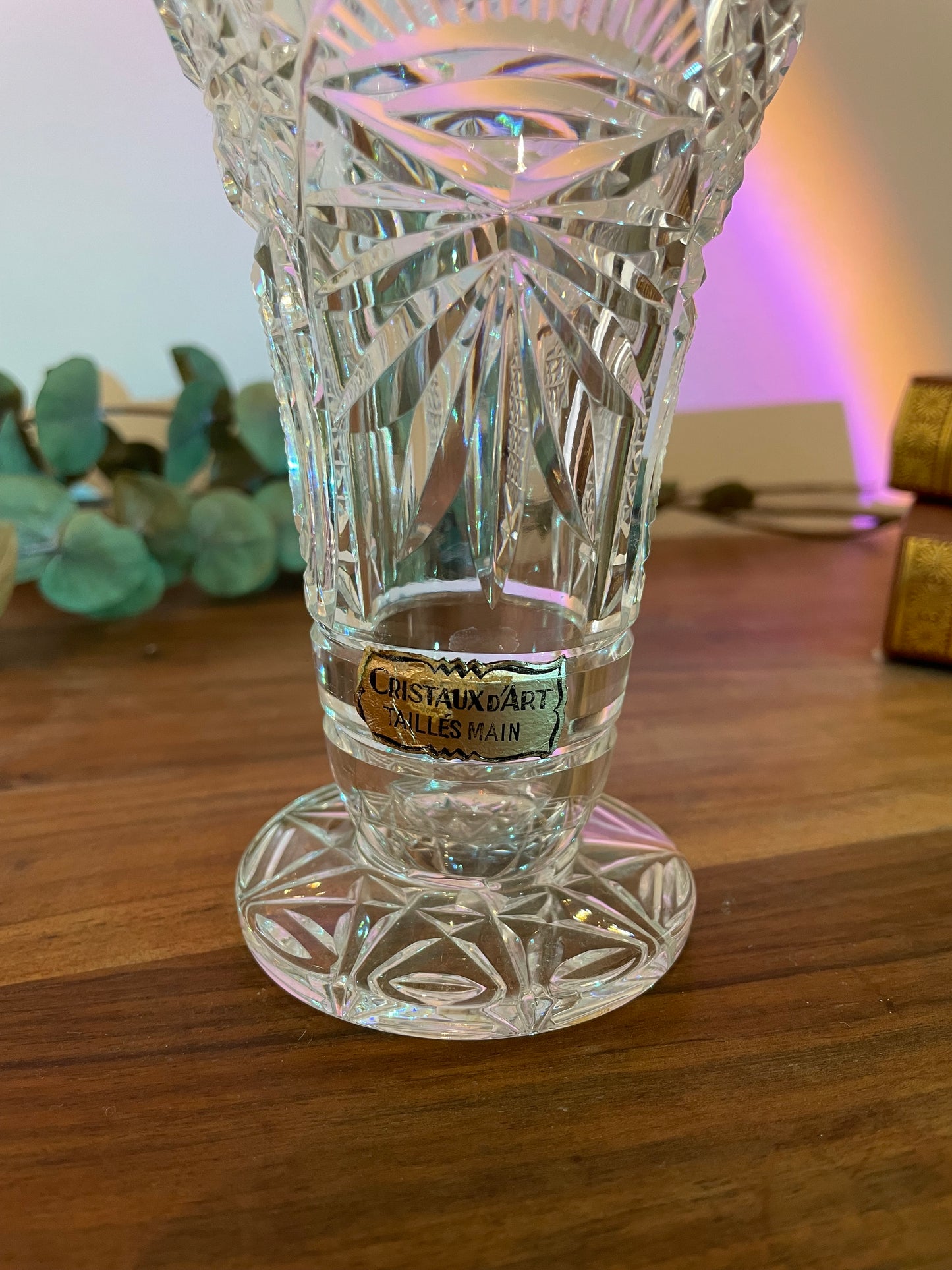 Vase en cristal taillé main