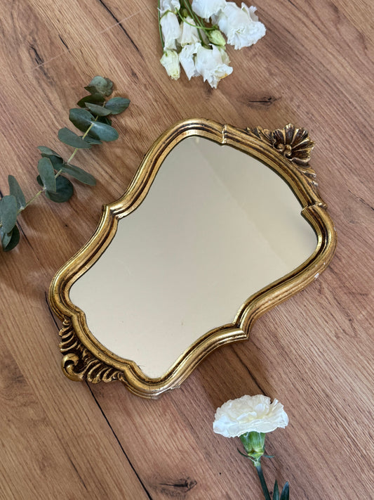 Miroir coquille doré vintage