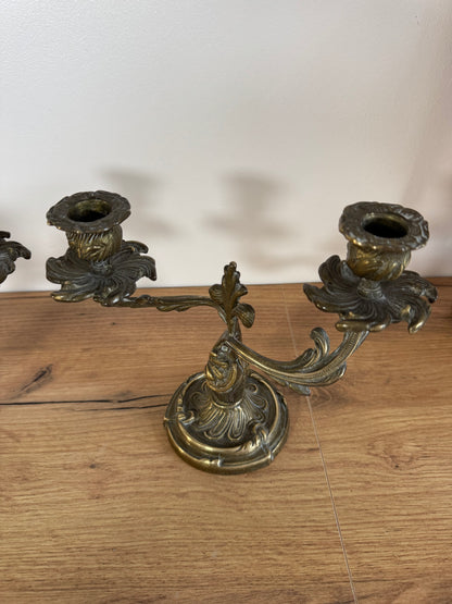 Lot de 2 chandeliers en bronze