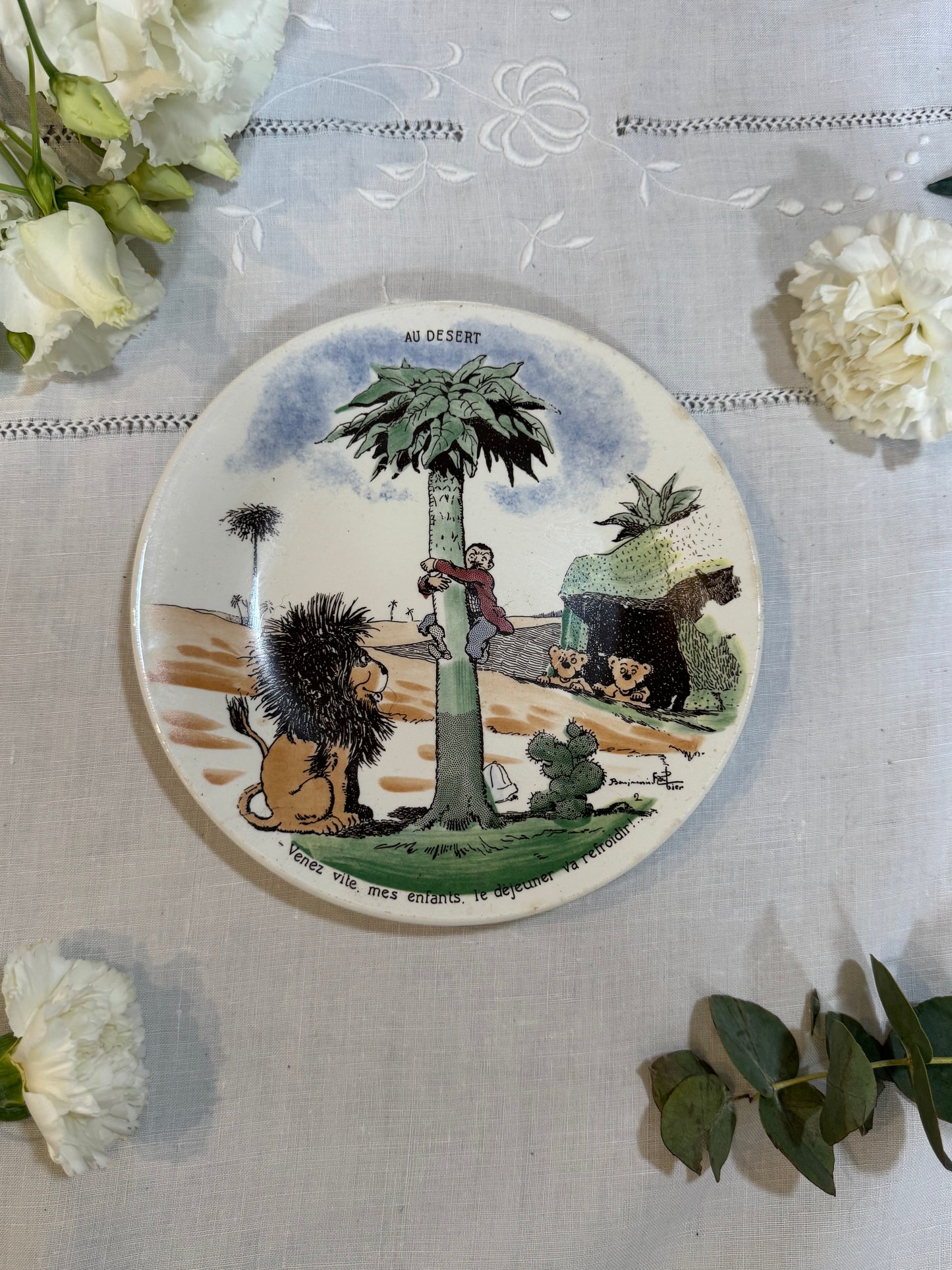 Assiettes Sarreguemines vintage