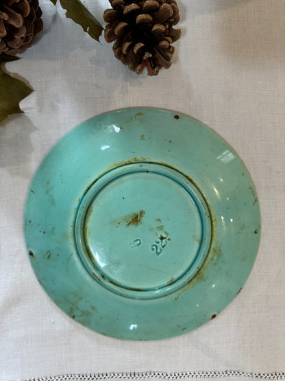 Assiette barbotine scarabée rare