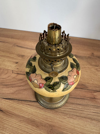 Pied de lampe en laiton émaillé