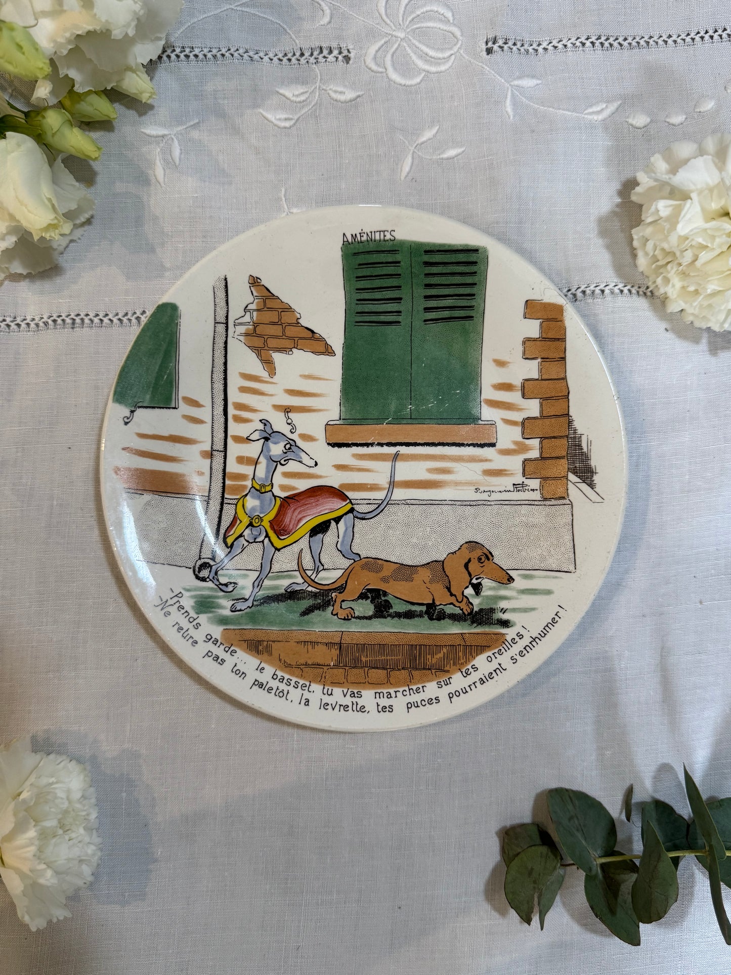 Assiettes Sarreguemines vintage