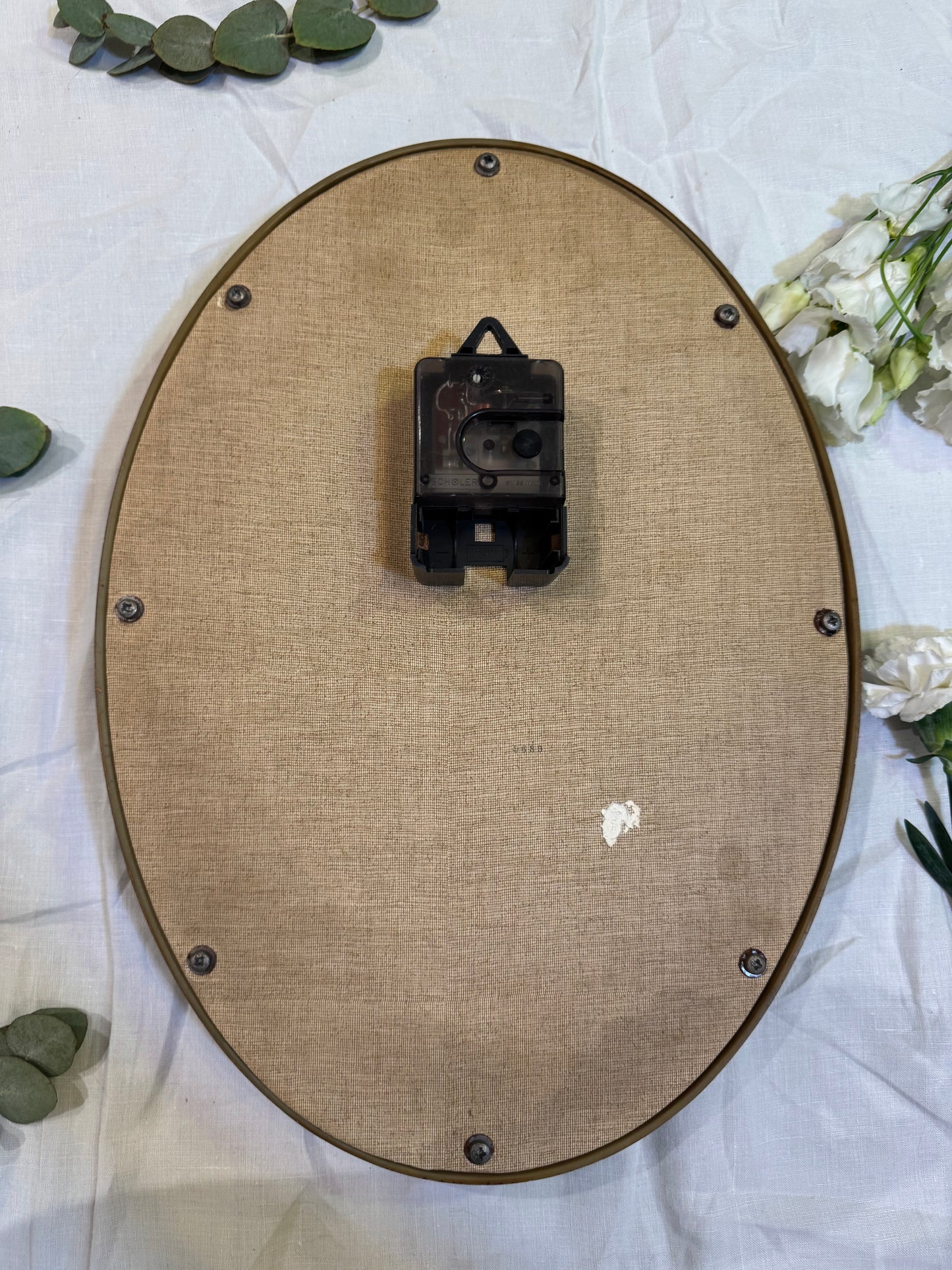Horloge vintage bombé fleurs