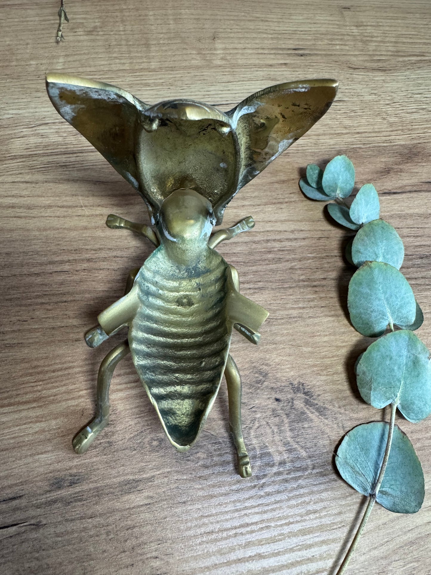 Cendrier mouche en laiton vintage