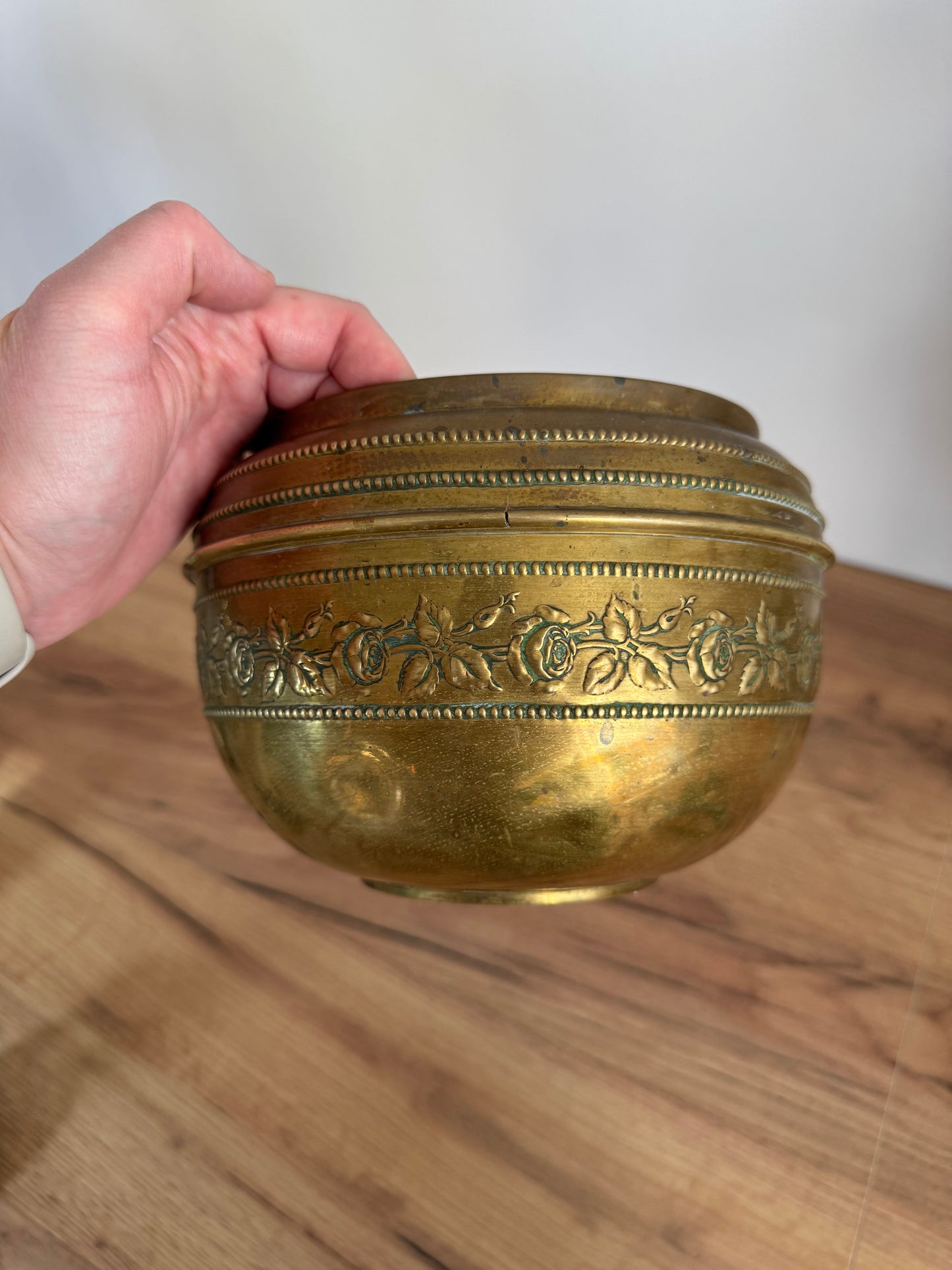 Cache pot en laiton vintage