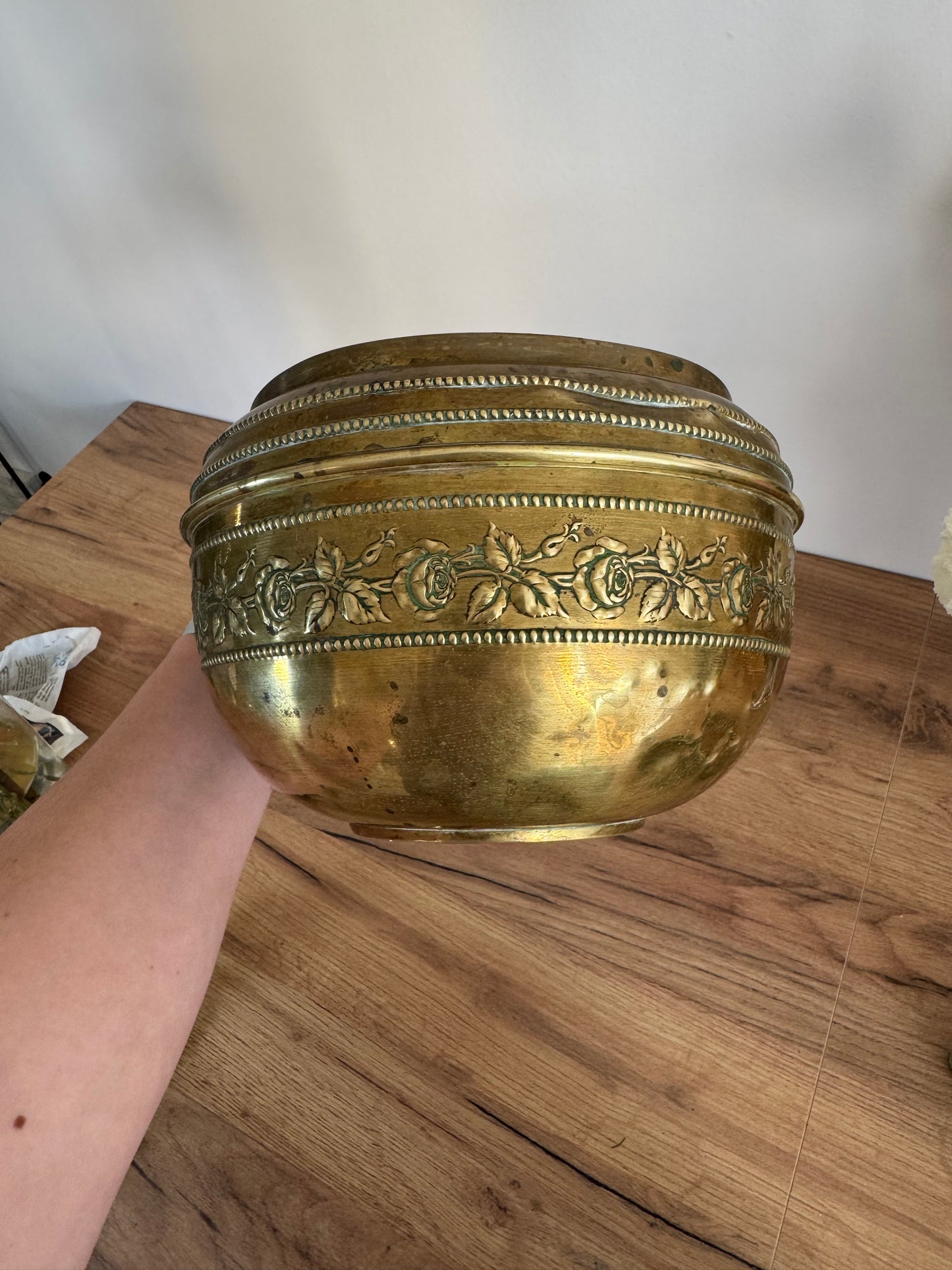 Cache pot en laiton vintage