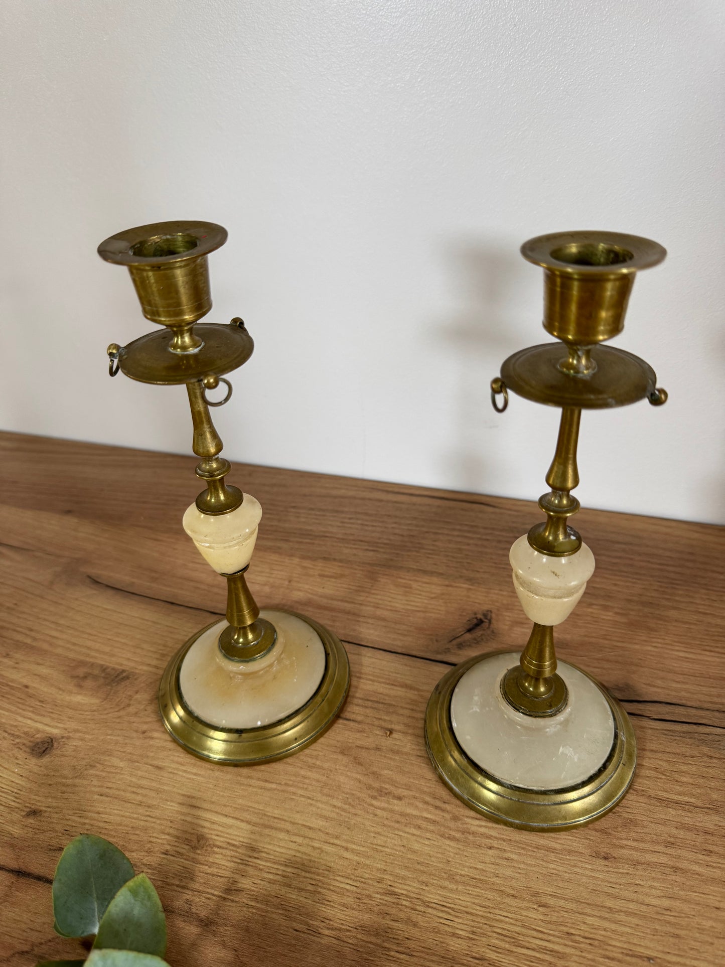 Bougeoirs onyx laiton