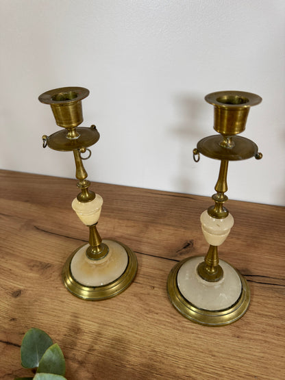 Bougeoirs onyx laiton