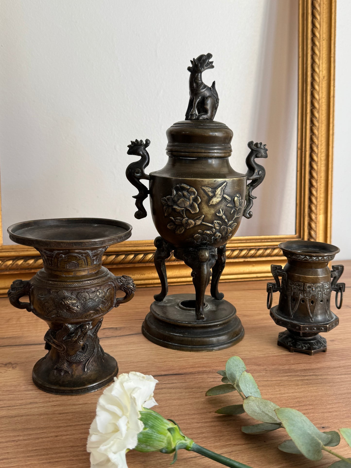 Lot de 3 objets bronze chinois ancien