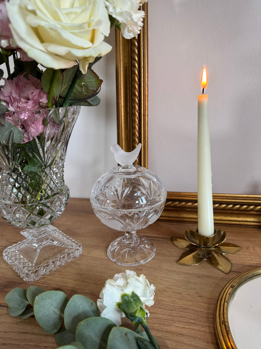 Bonbonnière cristal oiseaux