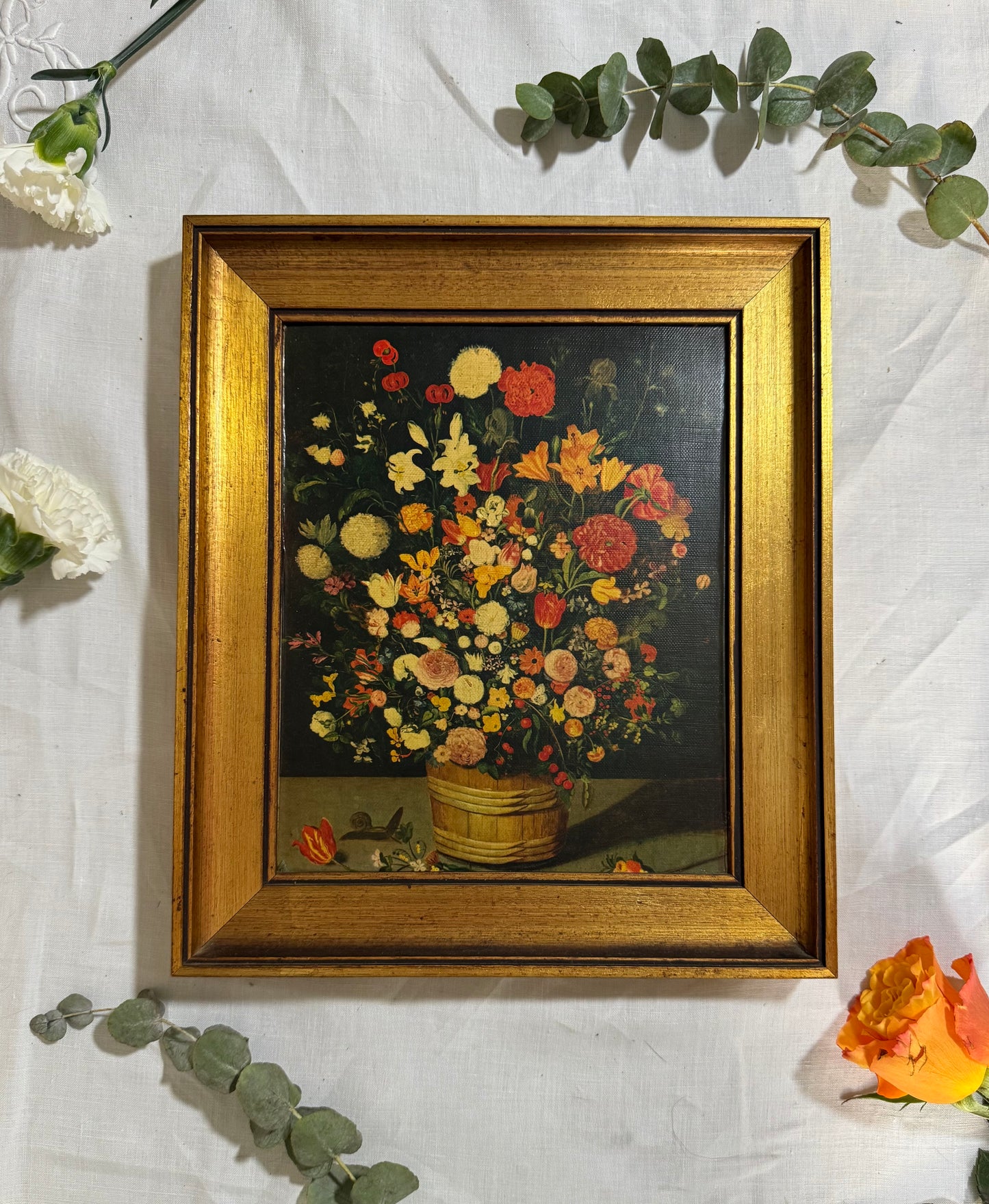 Cadre bouquet de fleurs vintage