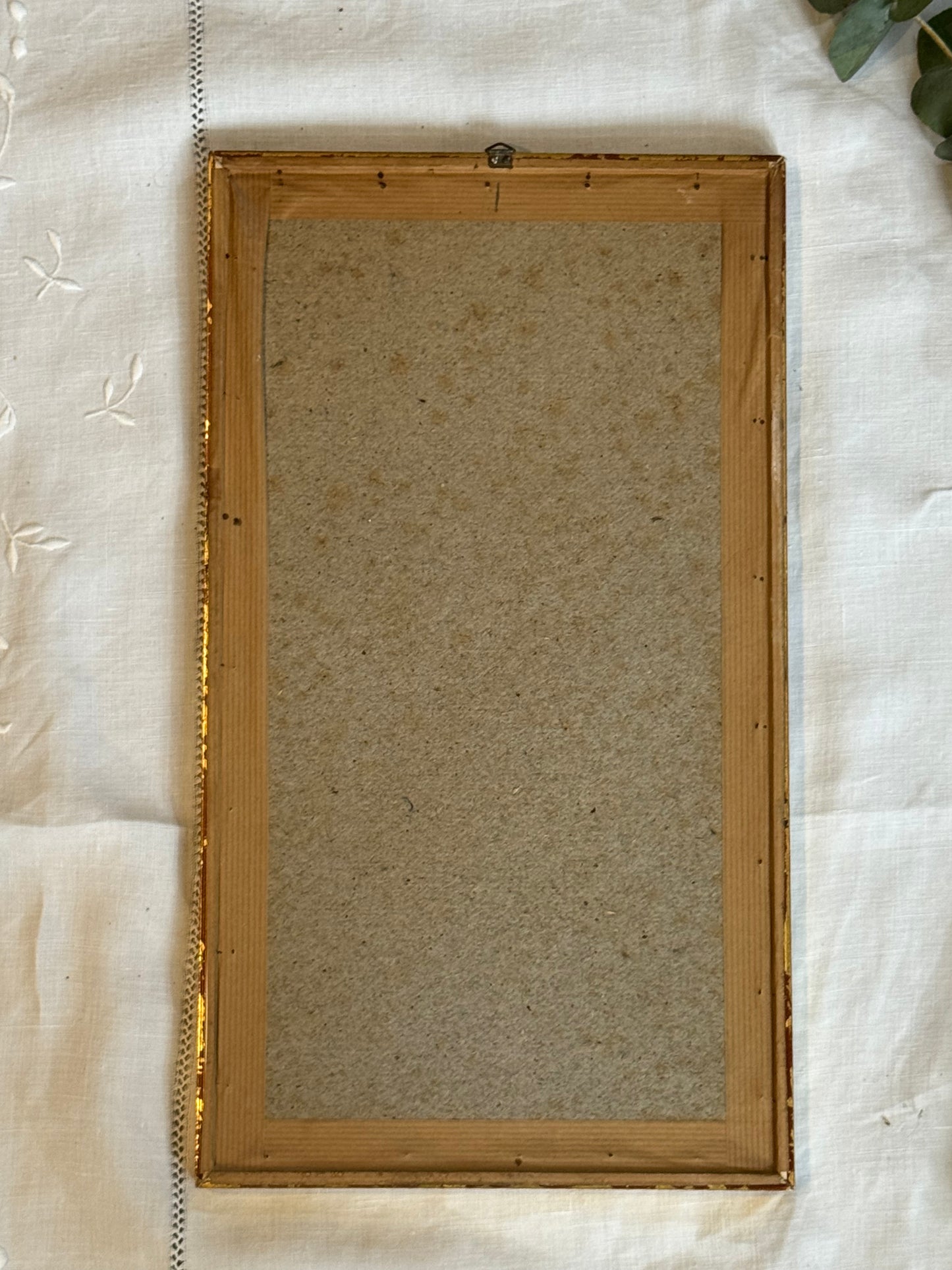 Miroir rectangulaire vintage doré en bois