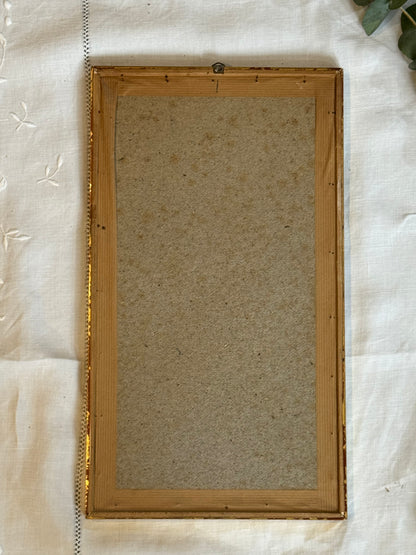 Miroir rectangulaire vintage doré en bois