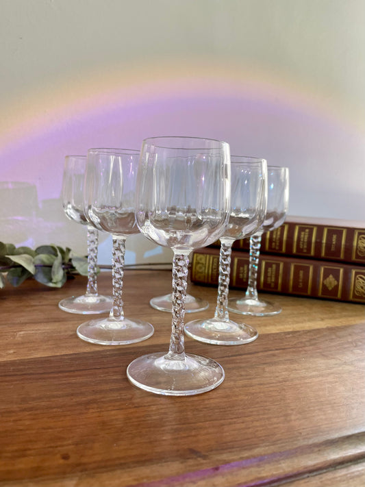 Lot de 6 verres à liqueur en cristal