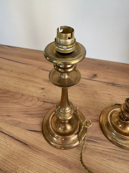 Bougeoirs laiton lampes vintage