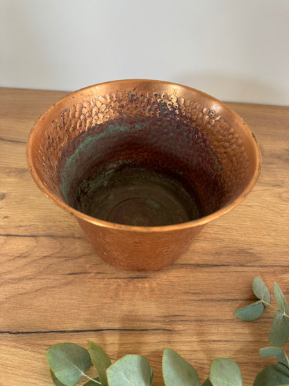 Cache pot en cuivre vintage