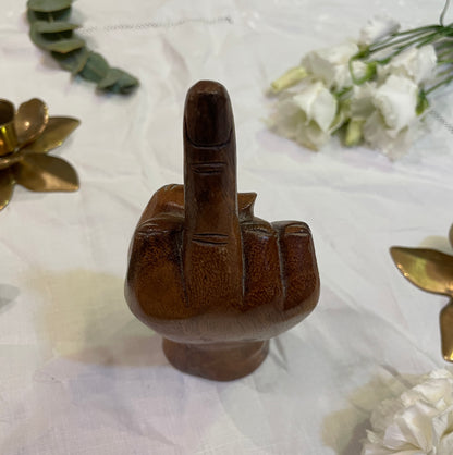 Baguier sculpture main en bois originale et rare