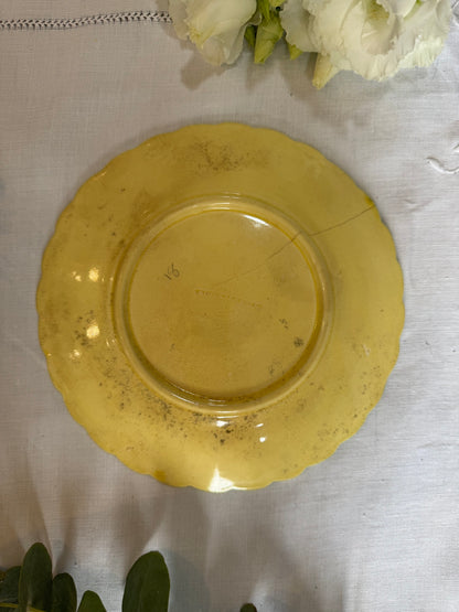 Assiette barbotine oiseaux vintage