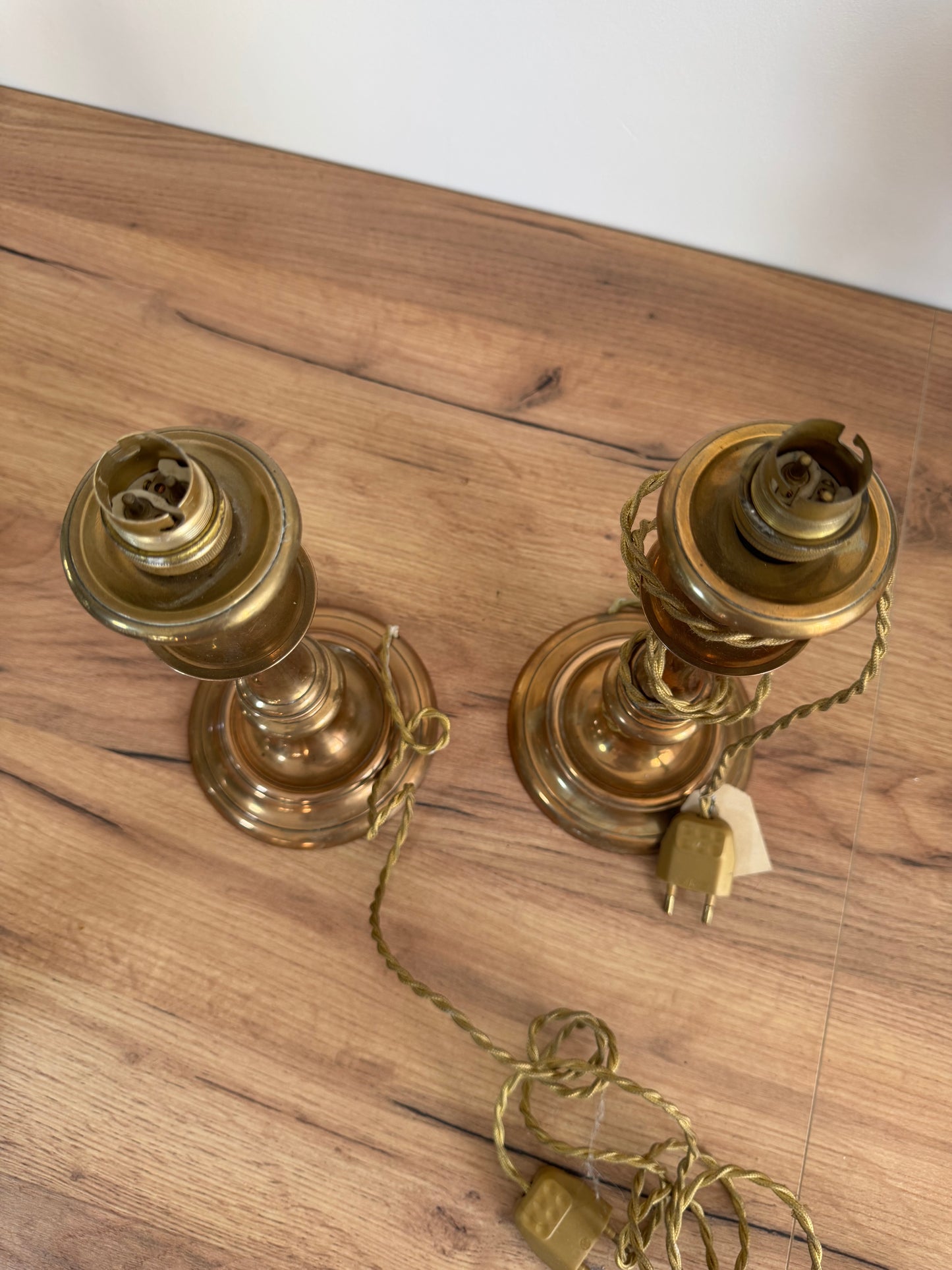 Bougeoirs laiton lampes vintage