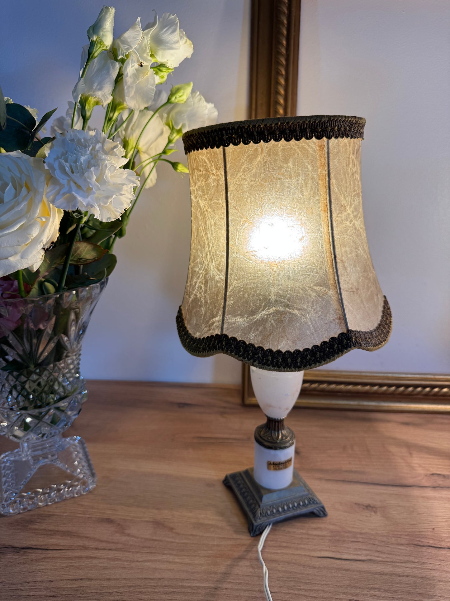 Paire de lampes vintage en albâtre