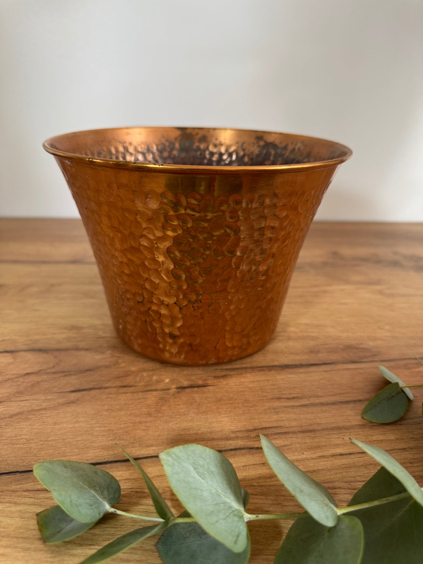 Cache pot en cuivre vintage
