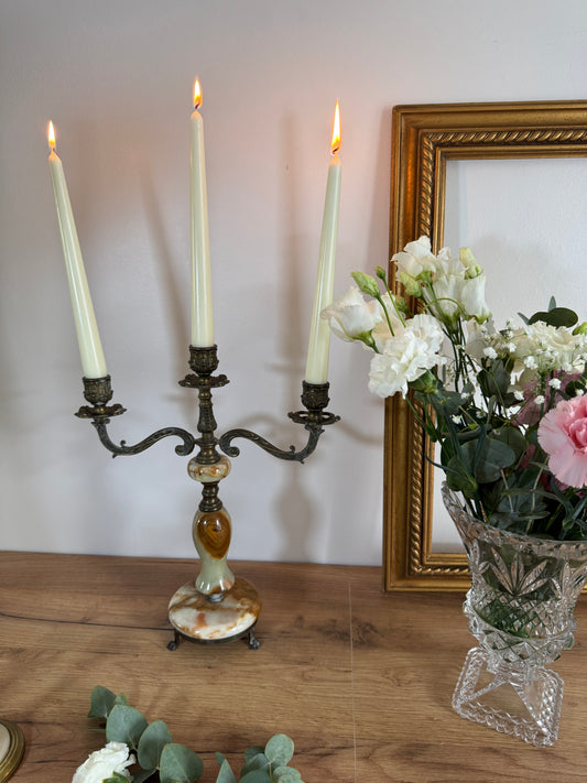 Chandelier en bronze et onyx