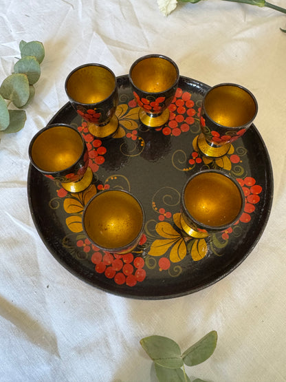 Service russe plateau et verres