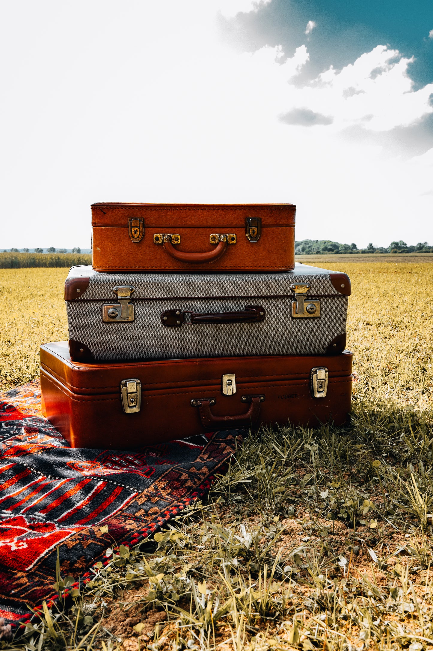 Lot de 3 valises anciennes