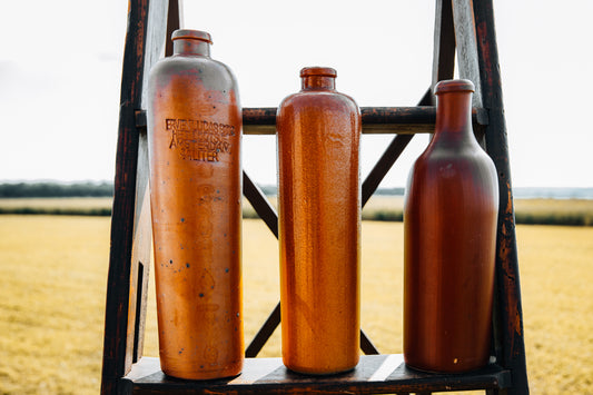 Lot de 3 bouteilles en grés