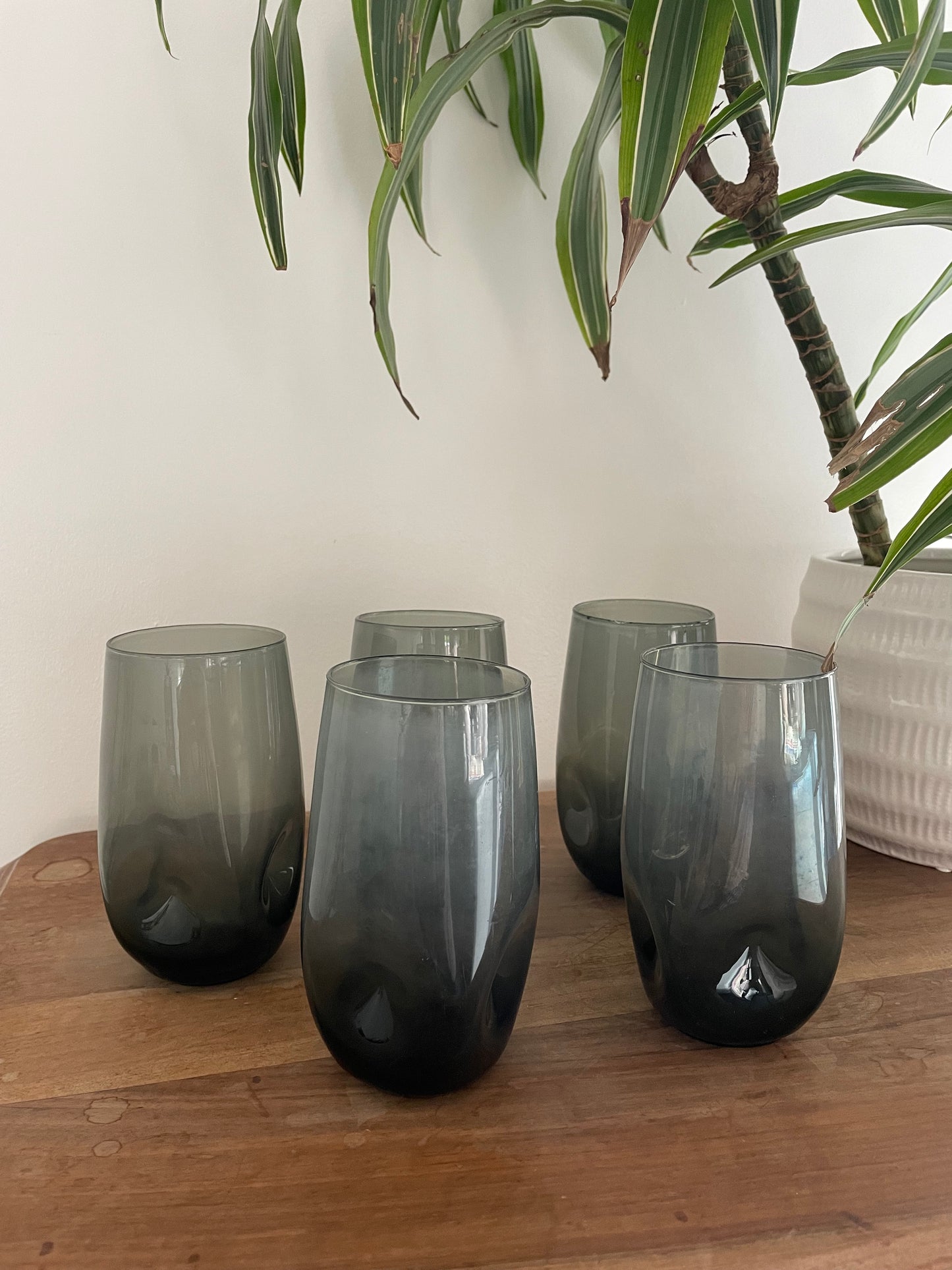 Verres en verre fumé x5