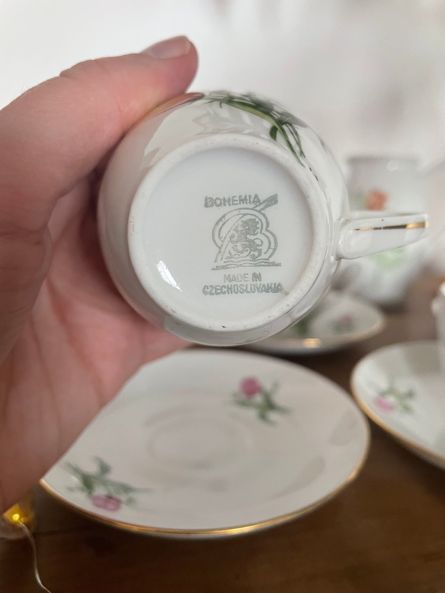 Service à café en porcelaine Bohemia fait en Tchécoslovaquie