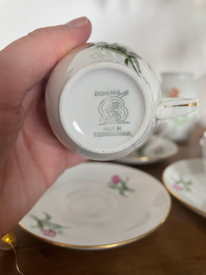 Service à café en porcelaine Bohemia fait en Tchécoslovaquie